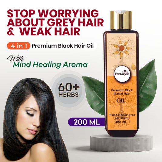 Prabanjas Premium 4 in 1  Black 60+ Herbal Hair Oil - 200 Ml