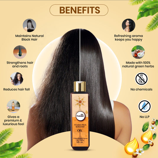 Prabanjas Premium 4 in 1  Black 60+ Herbal Hair Oil - 200 Ml